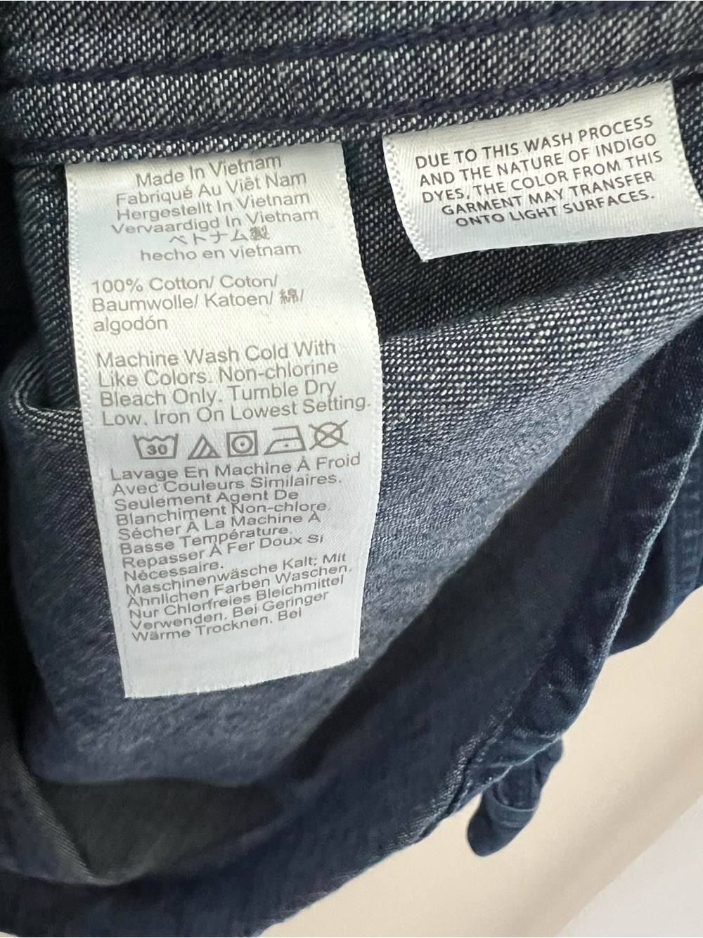 Madewell Tie-Neck Chambray Denim Button-Down Shirt Blouse Medium Blue Stretch - Picture 8 of 14
